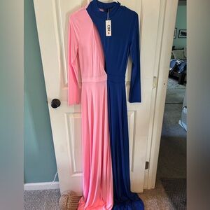 CBR Asymmetrical Dress in Pink and Blue